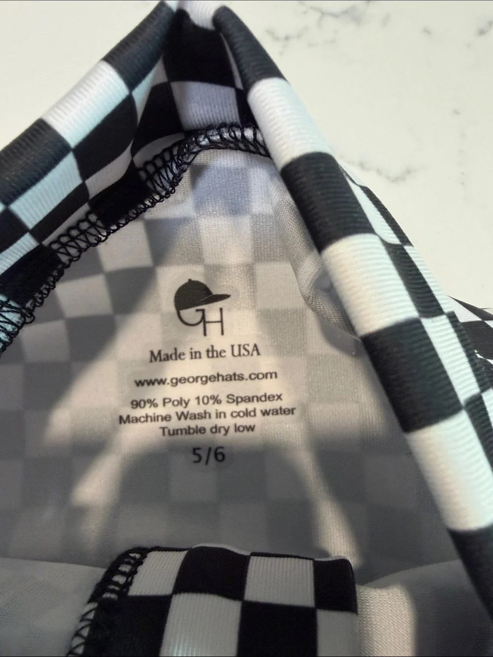 Checkerboard Kids Zip-Up Swim Sun Skirt - Black/White George Hats size 5/6